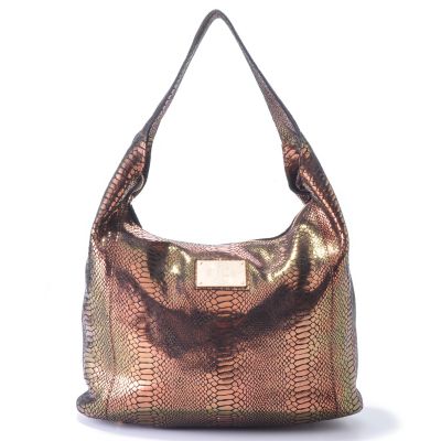 704-473 - Jack French London Leather ''Primrose'' Snake Print Hobo Handbag