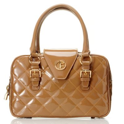 Jack French London Burlington Quilt Patent Leather Satchel