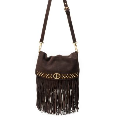 Jack French London Carnaby Suede Leather Fringe Crossbody