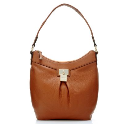 Calvin Klein Leather Pleated Hobo