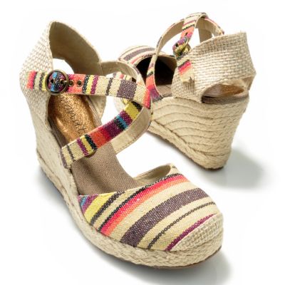 Matisse Hepburn Stripe Print Wedge Sandal