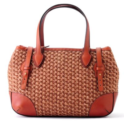 Brooks Brothers Brown Straw Satchel