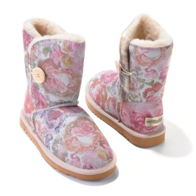 California Comfort Footwear One Button Shasta Shearling Boots