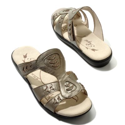 704-607 - Propet "Jasmine" Leather Ortholite Slide Sandals
