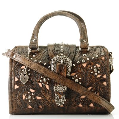 American West Hand Tooled Leather Small Coach