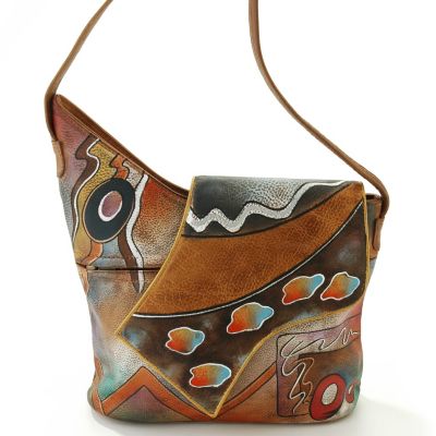 ANUSCHKA HAND-PAINTED LEATHER DIAGONAL FLAP