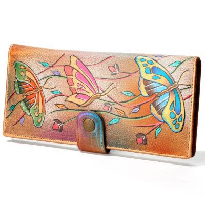 705-902 - Anuschka Hand-Painted Leather Ladies Two Fold Wallet