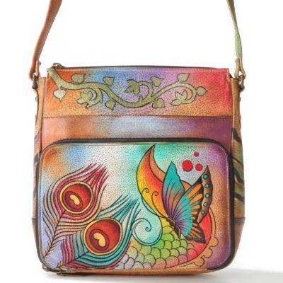 706-073 - Anuschka Hand-Painted Leather Crossbody Satchel