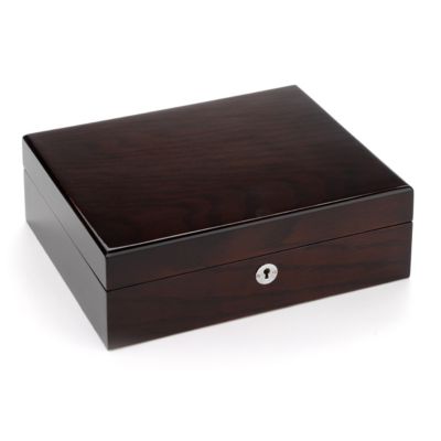 DOPP WOOD GRAIN LOCKING JEWELRY BOX