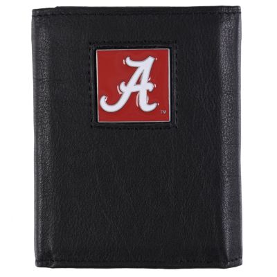 708-687 - NCAA&reg; Men's Black Genuine Leather Tri-fold Wallet