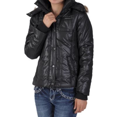 708-776 - Ci Sono by Adi Juniors Faux Fur Hooded Bubble Jacket