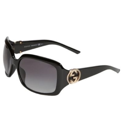 708-889 - Gucci Women's Shiny Black Designer Sunglasses