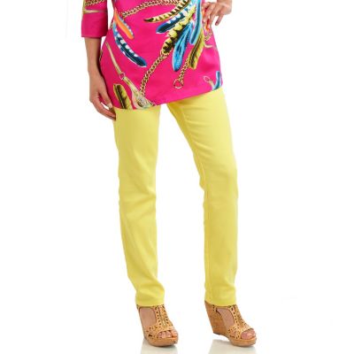 709-202 - OSO Casuals Stretch Sateen Zip Closure Five-Pocket Slim Leg Pants 