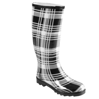 709-400 - Hailey Jeans Co. Women's Lined Plaid Rainboots 