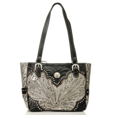 AMERICAN WEST ZIP TOP TOTE WITH SIDE POCKETS