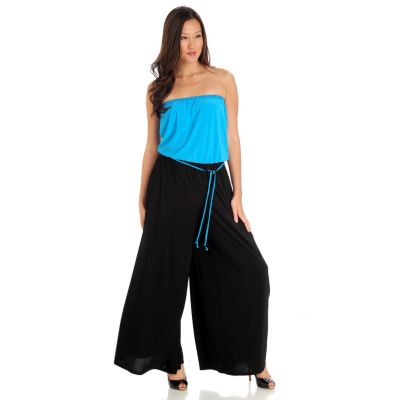 709-605 - aDRESSing WOMAN Stretch Knit Strapless Color Block Jumpsuit  