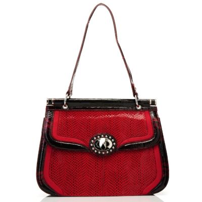 709-685 - Madi Claire ''Lynne'' Snake Printed Leather Shoulder Bag