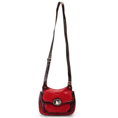 Madi Claire "Lynne" Snake Printed Leather Cross Body Bag