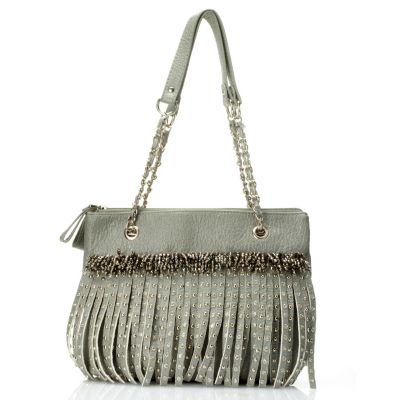 Bag Chique 3 Compartment Shoulder Bag with Fringe an dStuds