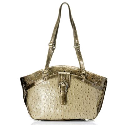 Madi Claire "Kristine" Ostrich Embossed Leather Tote
