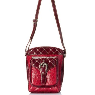 Madi Claire "Kristine" Ostrich Embossed Leather Organizer bag