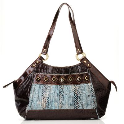 Madi Claire "Tanya" Croco Embossed Leather Satchel