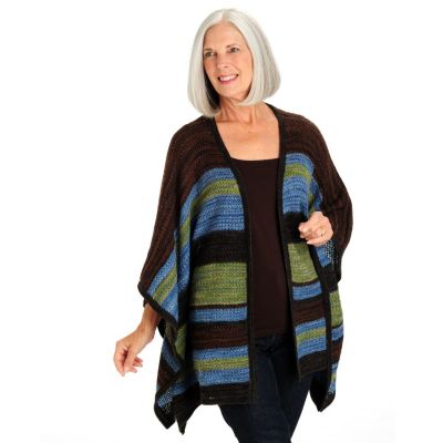 Leo & Nicole Stripe Blanket Open Front Sweater