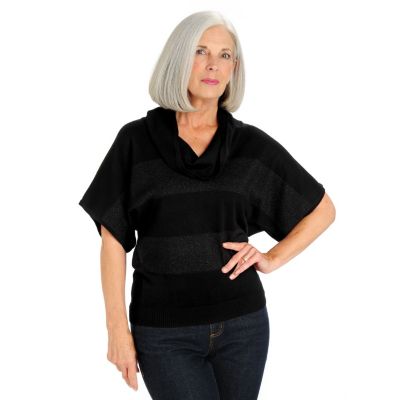 Olivia & Grace Lurex Cowl Neck Striped Pull-Over