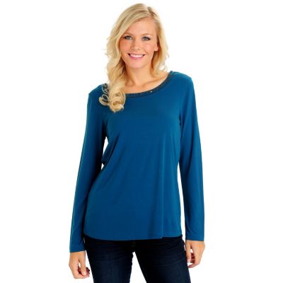 Love Carson Boat Neck Cowl with Beading