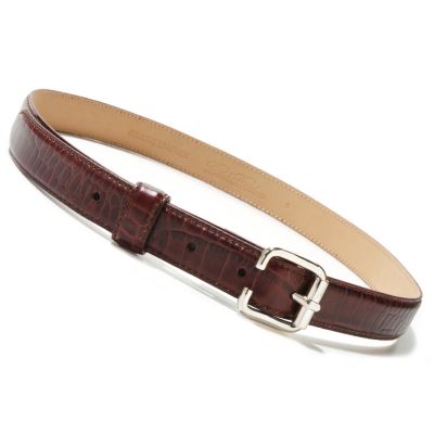 710-041 - Brooks Brothers&reg; Square Buckle Reptile Embossed Leather Belt