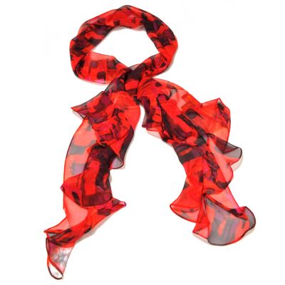 Brooks Brothers Ruffle Floral Oblong Scarf