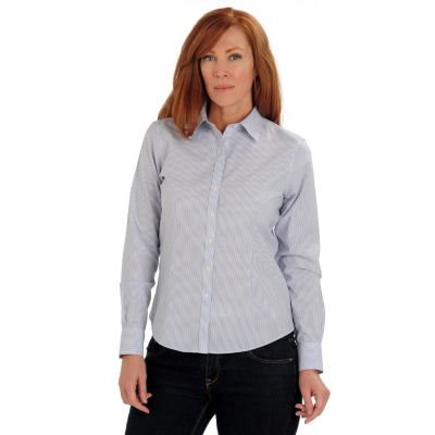Brooks Brothers Multi Dash Single Stipr Fitted Blouse
