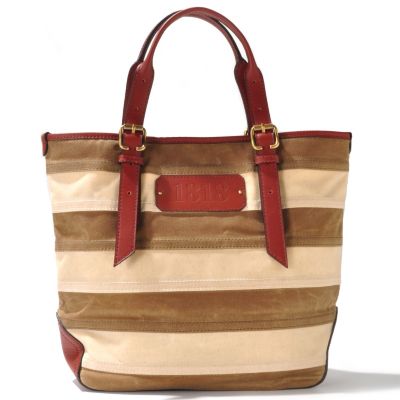 710-097 - Brooks Brothers&reg; Waxed Cotton Canvas Double Handle Medium Tote Bag 
