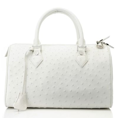 710-105 - Brooks Brothers&reg; Genuine Ostrich Double Handle Barrel Satchel