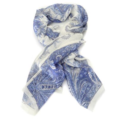 Brooks Brothers Silk Pasisley Floral Oblong Scarf