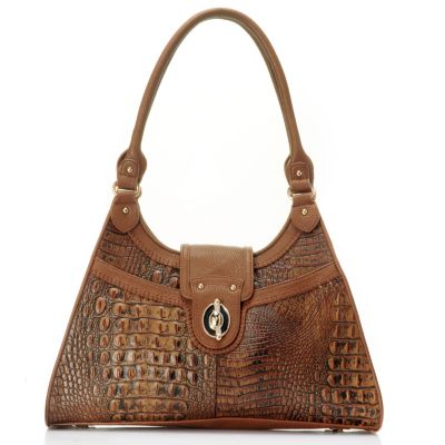 HEATHER CROCO EMBO MATTE LEATHER 3 COMP BAG