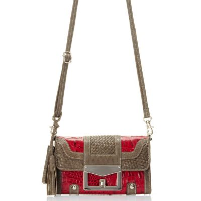 SARAH CROCO LEATHER WALLET ON A STRING