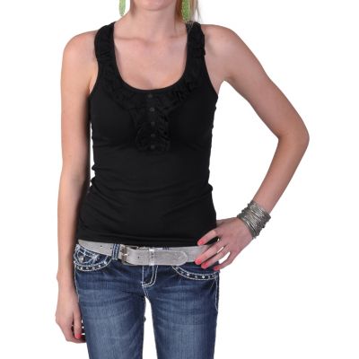 710-163 - Hailey Jeans Co. Junior's Knit Ruffled Tank Top 