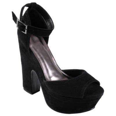 710-241 - Hailey Jeans Co. Women's Peep Toe Ankle Strap Platform Heels