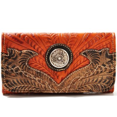 American West Tri-Fold Wallet with Boot Stitched Edging