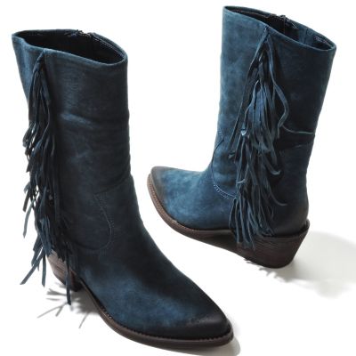 710-312 - Carlos by Carlos Santana ''Lafayette'' Fringe Detailed Leather Boots