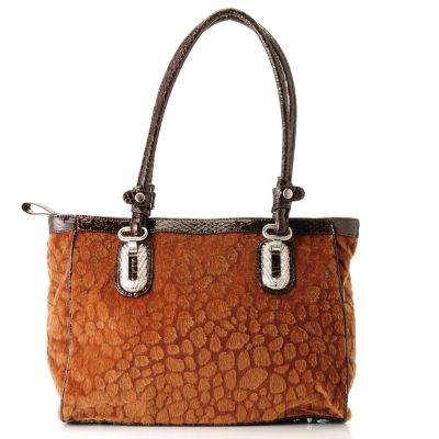 Madi Claire Ellie Faux Animal Tote with Bling Hardware