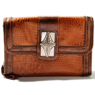 Madi Claire Presley Croco Embossed Leather Organizer