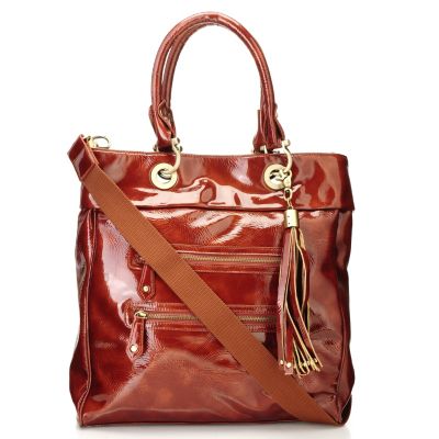 Sondra Roberts Crinkled Patent Tote