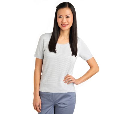 710-518 - Brooks Brothers&reg; Silk Short Sleeved Stripe Shell