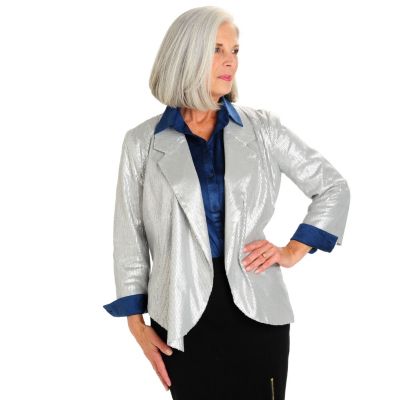 710-574 - WD.NY 3/4 Sleeved Open Front Sequined Jacket 