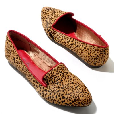 Mia Shoes Bardot Calf Hair Smoking Slipper