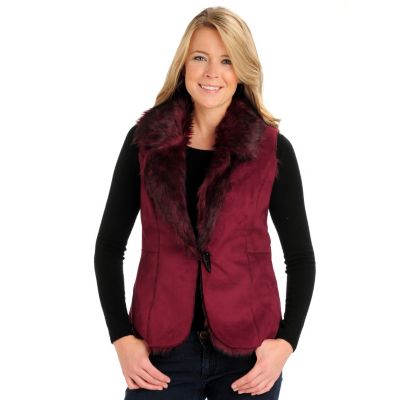 710-669 - Kate & Mallory Faux Fur Toggle Closure Reversible Vest 