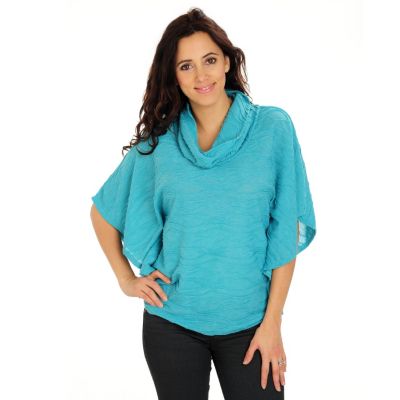 710-752 - Kate & Mallory Textured Knit Dolman Sleeved Cowl Neck Top 