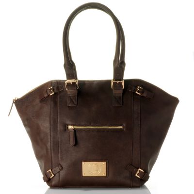 710-794 - Jack French London Leather ''Shoreditch'' Zip Top Tote Bag